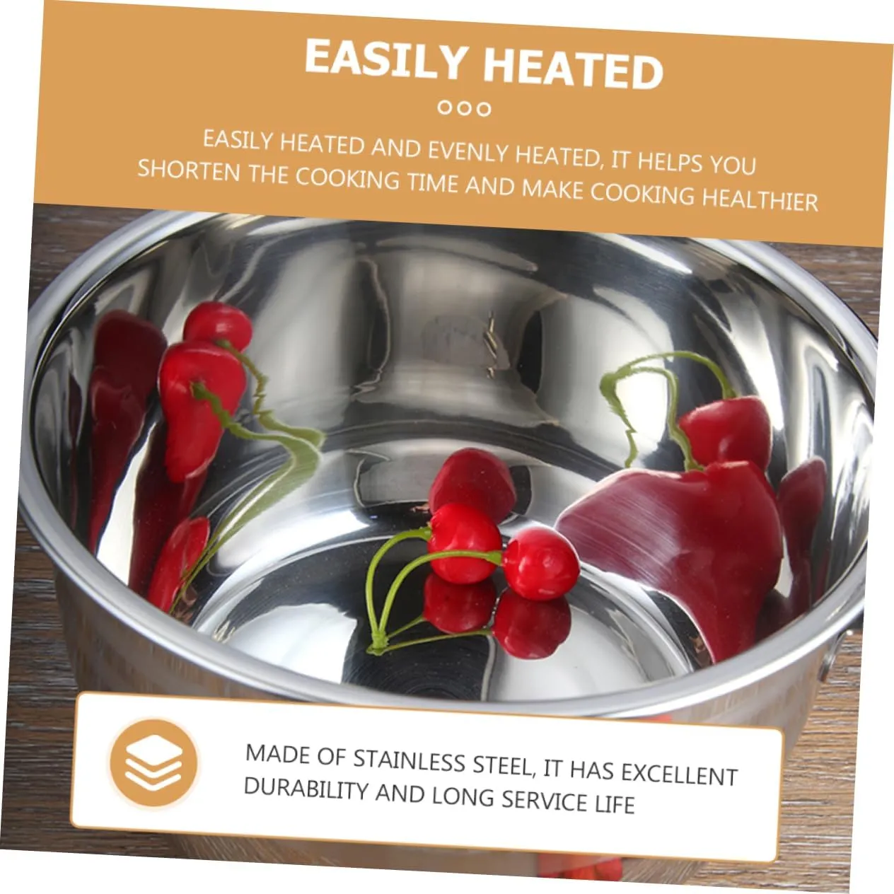 Stew Soup Pot Large Capacity Camping Cook Set Non-stick Home Kitchen Stainless Steel