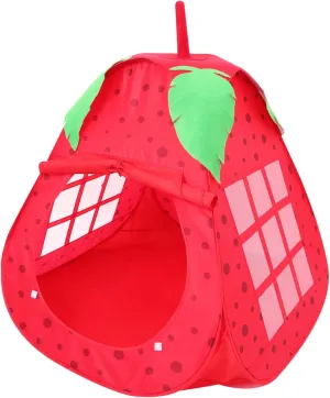 Strawberry Play Tent Foldable Indoor Castle for Game House Easy Setup Creative Fun for Ages for Playtime and Development