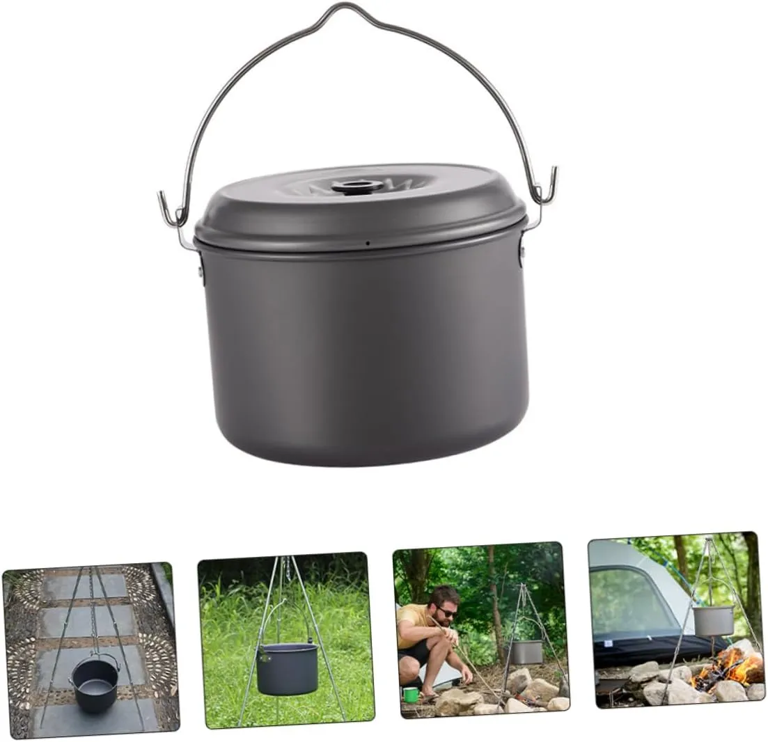 SUPVOX 2 Pcs Outdoor Pot Cooking Pot Camping Frying Pan Picnic Cookware Grill Kit Grilling Accessories Camping
