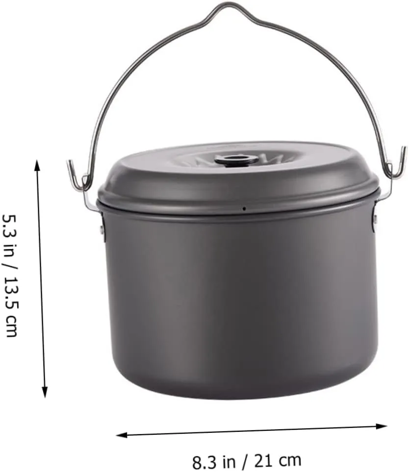 SUPVOX 2 Pcs Outdoor Pot Cooking Pot Camping Frying Pan Picnic Cookware Grill Kit Grilling Accessories Camping