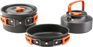 SUPVOX Set of Camping Pots Cookware Aluminum Outdoor Pot Set Pan Spoon Fork for Hiking Camping and Outdoor Adventures