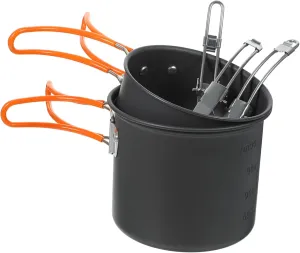 SUPVOX Titanium Camping Cookware Set 1-2 Person Outdoor Cooking Pots Picnic Pot Set for Hiking
