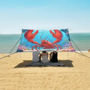 Swaggering Lobster Undersea Beach Camping Tent Sun Shelter for Whole Family, Beach Shade Canopy with UPF50  UV Protection,Easy Set Up and Carry,Outdoor Shade for Trips, Fishing, Backyard Fun Pi