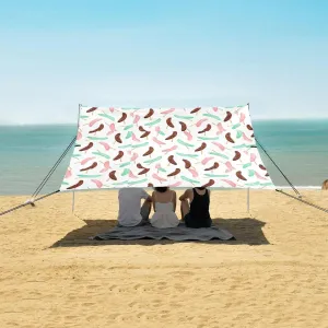 Sweets Chocolate Coated Banana Beach Camping Tent Sun Shelter for Whole Family, Beach Shade Canopy with UPF50  UV Protection,Easy Set Up and Carry,Outdoor Shade for Trips, Fishing, Backyard Fun