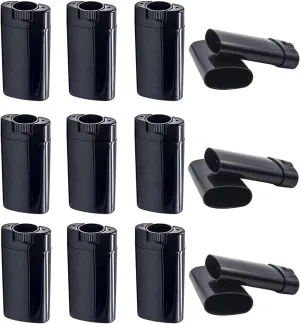 Sxminer 30 Pcs 15ml Black Empty Deodorant Container Oval Plastic Lip Balm Tube Twist-Up Refillable Tubes Lipstick Tube 0.5 oz Filling Deodorant Stick BPA-Free for Homemade Lotion Bars Crayon Chapstick