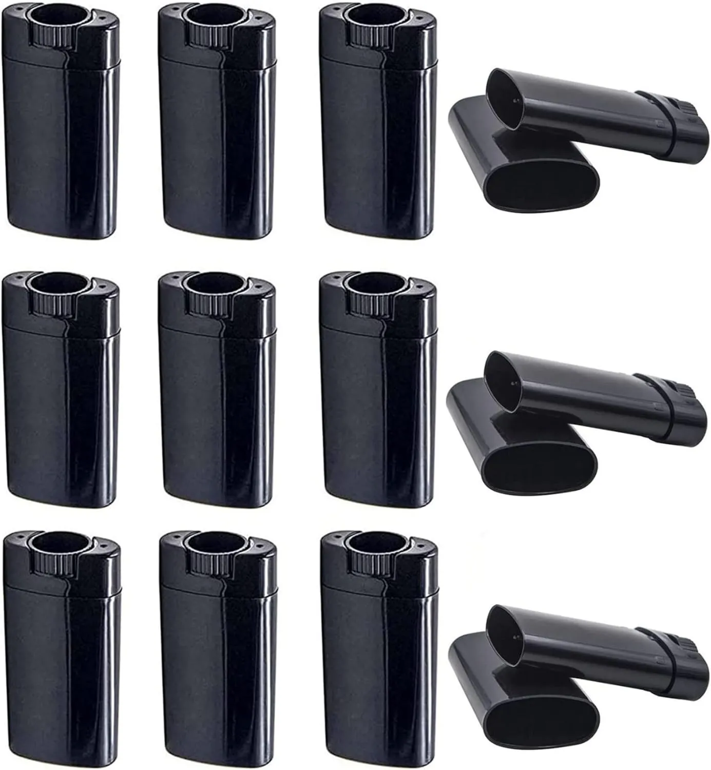 Sxminer 30 Pcs 15ml Black Empty Deodorant Container Oval Plastic Lip Balm Tube Twist-Up Refillable Tubes Lipstick Tube 0.5 oz Filling Deodorant Stick BPA-Free for Homemade Lotion Bars Crayon Chapstick