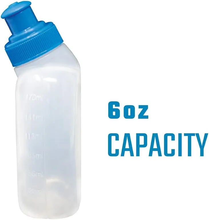 Synergy Reusable Handheld Hydration Running Water Bottles (4-Pack) (6oz 4-Pack, Blue)
