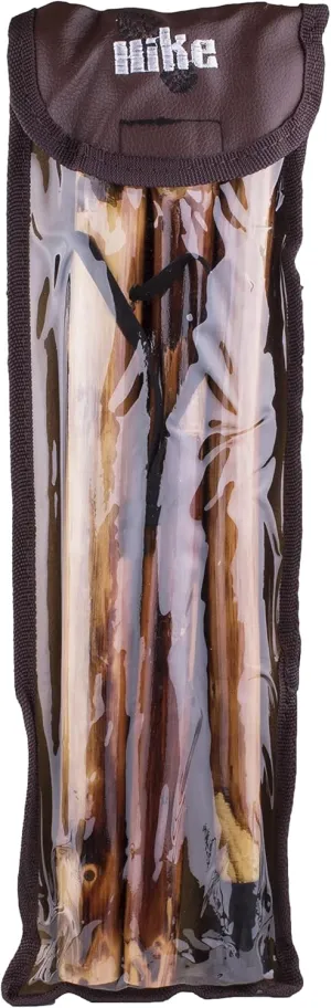 Take A Hike Wooden Walking Stick with Compass and Pouch - Bear