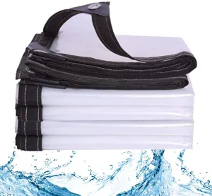 Tarps Waterproof 3x30ft, Tarpaulin with Grommets, Clear Poly Tarp, Transparent Tarpaulin Heavy Duty, Windproof Rainproof Foldable for Outdoor Camping