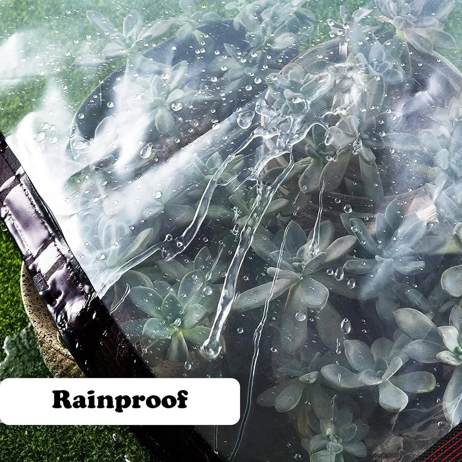 Tarps Waterproof 3x30ft, Tarpaulin with Grommets, Clear Poly Tarp, Transparent Tarpaulin Heavy Duty, Windproof Rainproof Foldable for Outdoor Camping