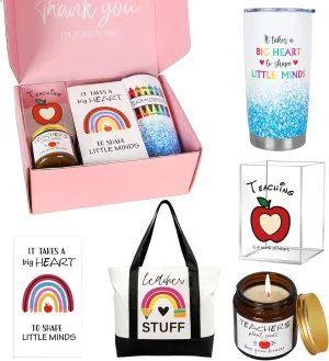 Teacher Appreciation Gifts with 20 OZ Wine Tumbler,Unique Teacher Birthday Gift Set,Thank You Teacher Gifts for Women Men,Christmas Teacher Gifts for Women