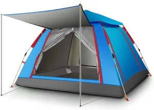Tent Windproof Waterproof Tent Camping Pop-up Automatic 3-4 People Family Tent Thicken Rainproof Lightweight Outdoor Camping Supplies Easy Large Capacity