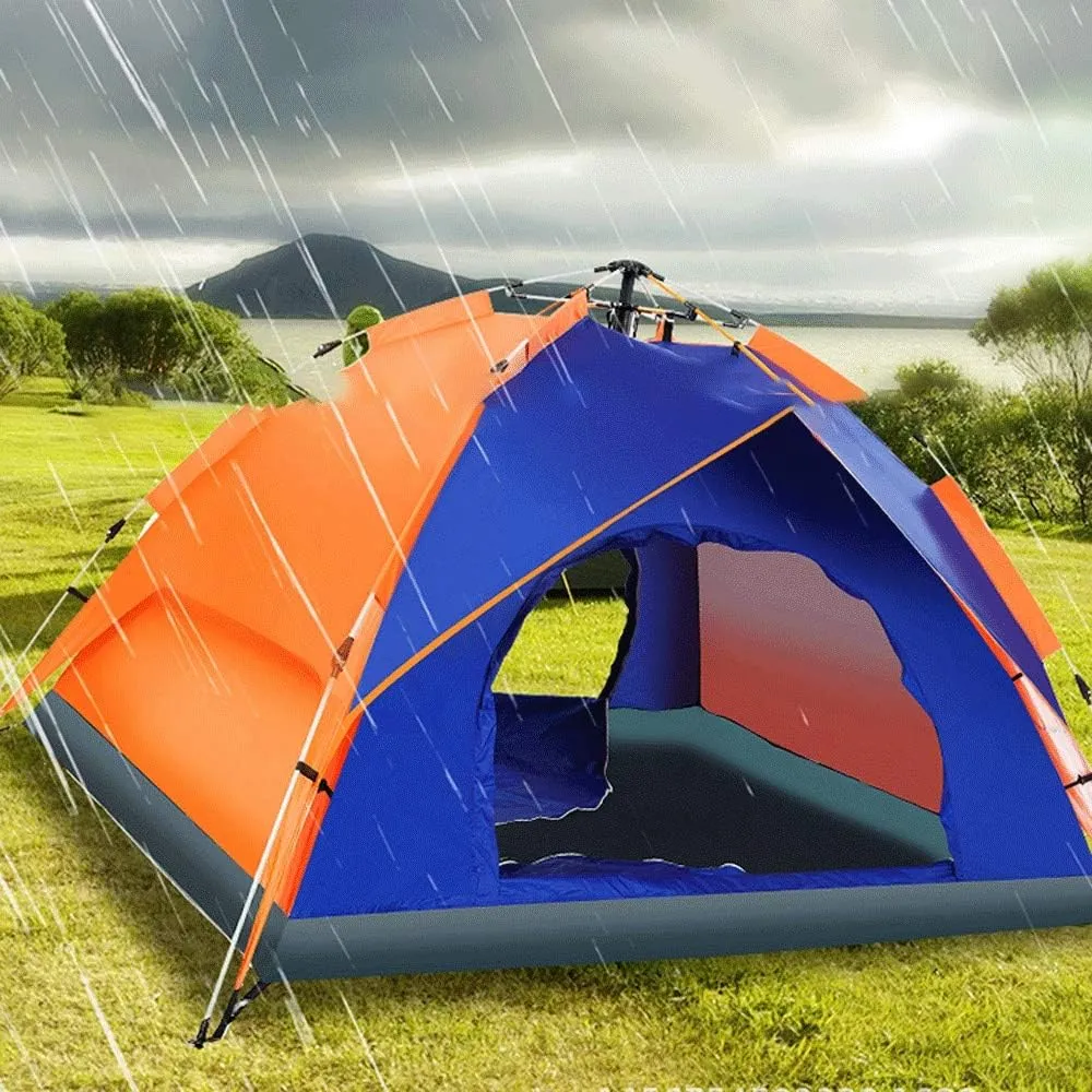 Tents 3 Person Automatic & Instant Setup Pop Up Tent for Hiking and Camping with Carry Bag Camping Tent Waterproof Camping Hiking Travel Beach Tents for Family Groups, Orange