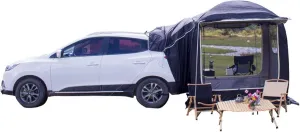 Tents for Camping Waterproof SUV Car Rear Tent 3-4 Person Family Camping Tent Car Trailer Awning Sun Shelter for Traveling Outdoor Activities, Blue