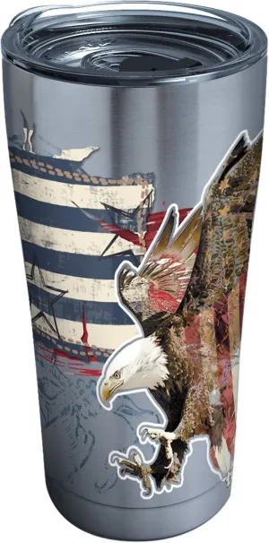 Tervis Americana Distressed Flag Triple Walled Insulated Tumbler Travel Cup Keeps Drinks Cold & Hot, 20oz Legacy, Stainless Steel