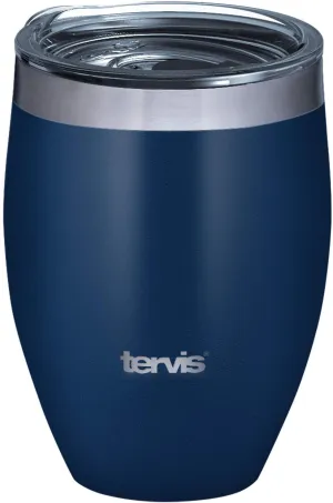 Tervis Powder Coated Stainless Steel Triple Walled Insulated Tumbler Travel Cup Keeps Drinks Cold & Hot, 12oz, Deepwater Blue