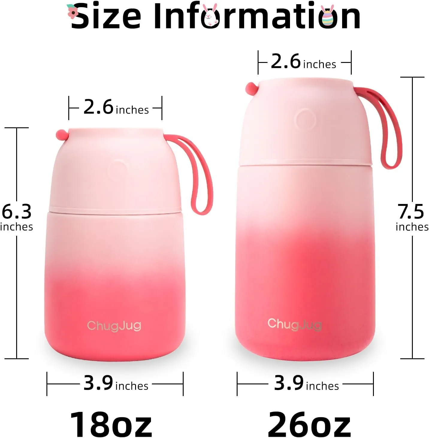 Thermo for Hot Food for Adults Kids | Wide Mouth, 18 oz Insulated Food Jar with Spoon, Leakproof Soup Thermo for School Office Travel, Thermal Steel Lunch Container Easy to Carry (Pink)