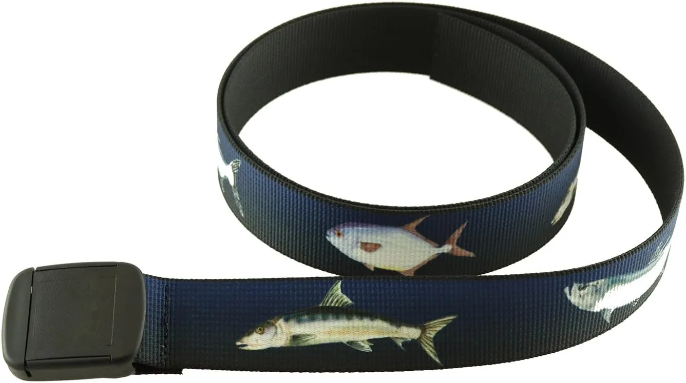 Thomas Bates Fish Pattern Metal Free Hiker Web Belts