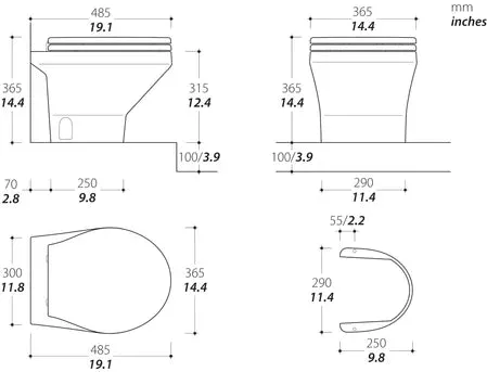 Toilet Italian small foot print