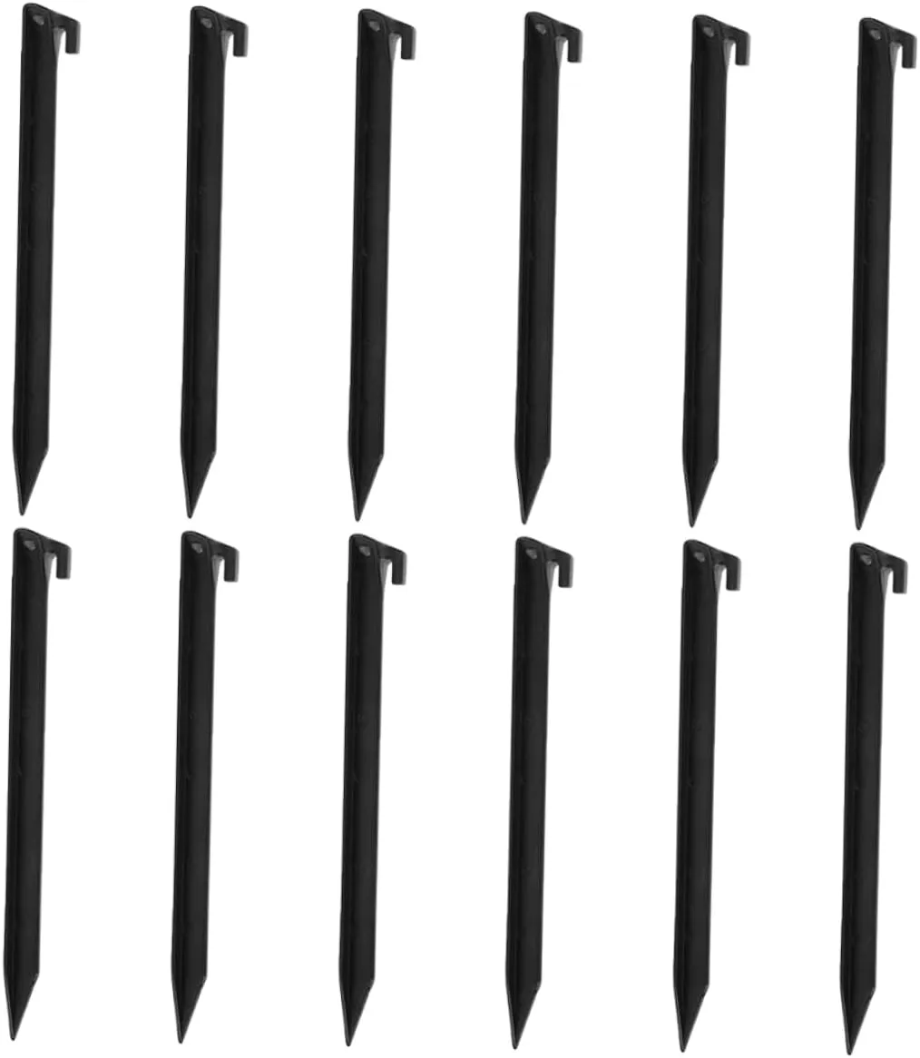 Toyvian 12 Pcs Plastic Tent Stakes Heavy Duty Lawn Pegs for Outdoor Use Durable Tarp and Canopy Anchors for Secure Grounding and Decorative Accessories