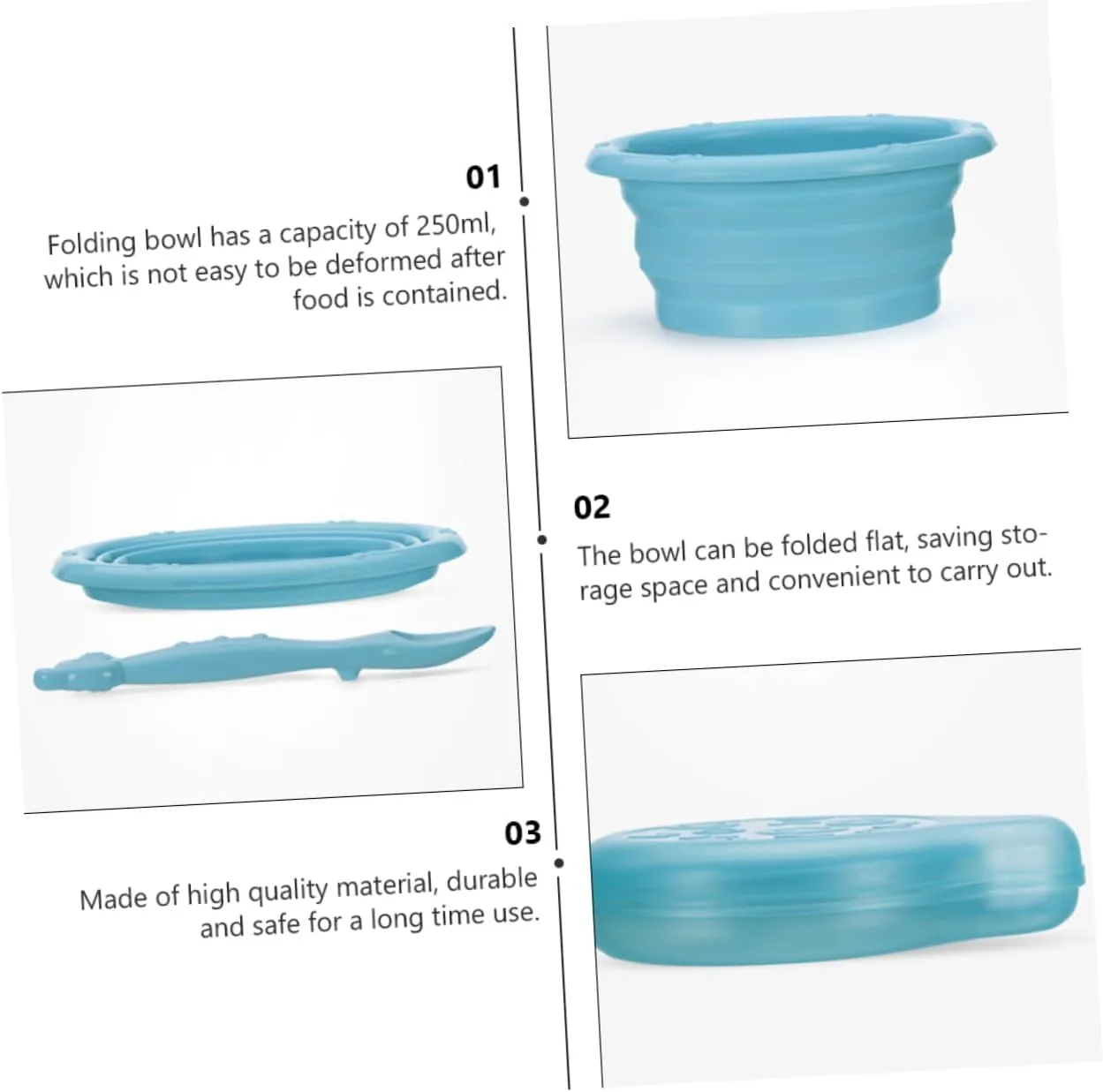 Toyvian Silicone Baby Bowl Folding Design for Baby Feeding and Storage Safe and Practical