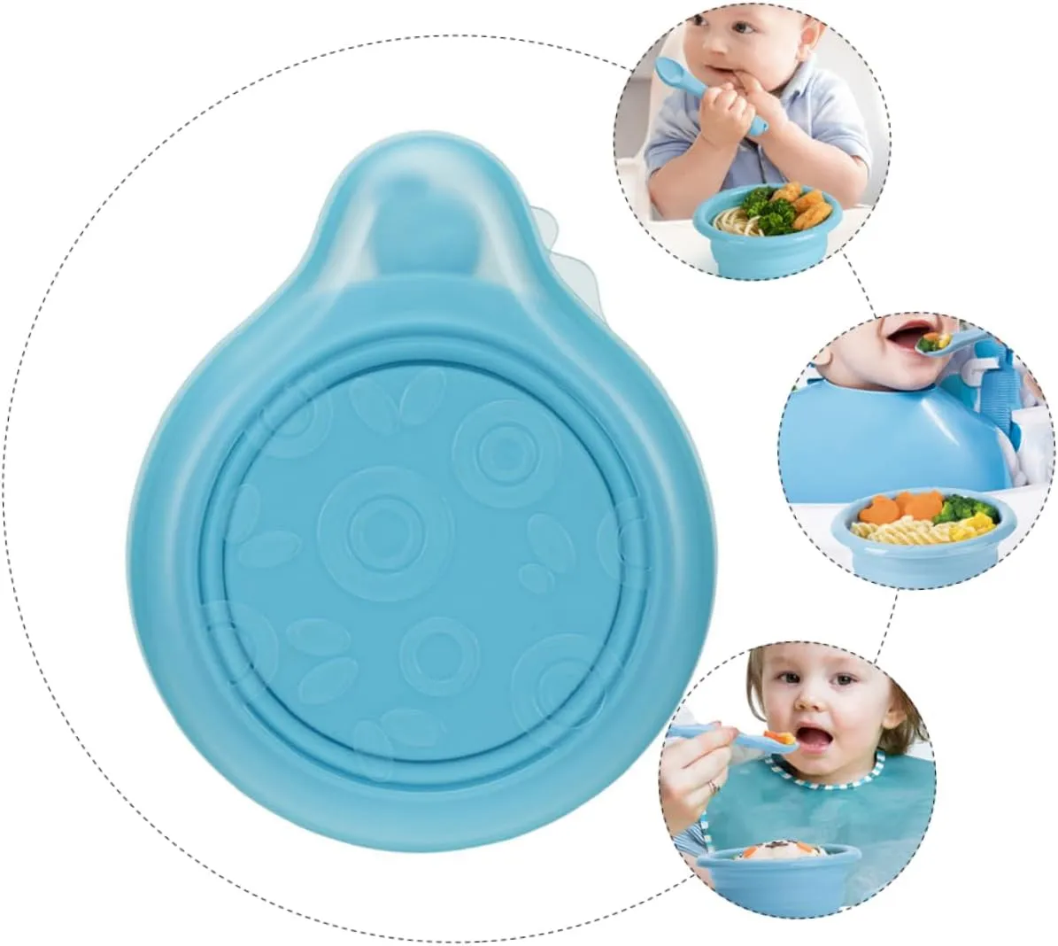 Toyvian Silicone Baby Bowl Folding Design for Baby Feeding and Storage Safe and Practical