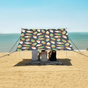 Traditional Fish Taiyaki Ice Cream Beach Camping Tent Sun Shelter for Whole Family, Japanese Asian Dessert Beach Shade Canopy with UPF50  UV Protection,Easy Set Up and Carry,Outdoor Shade for