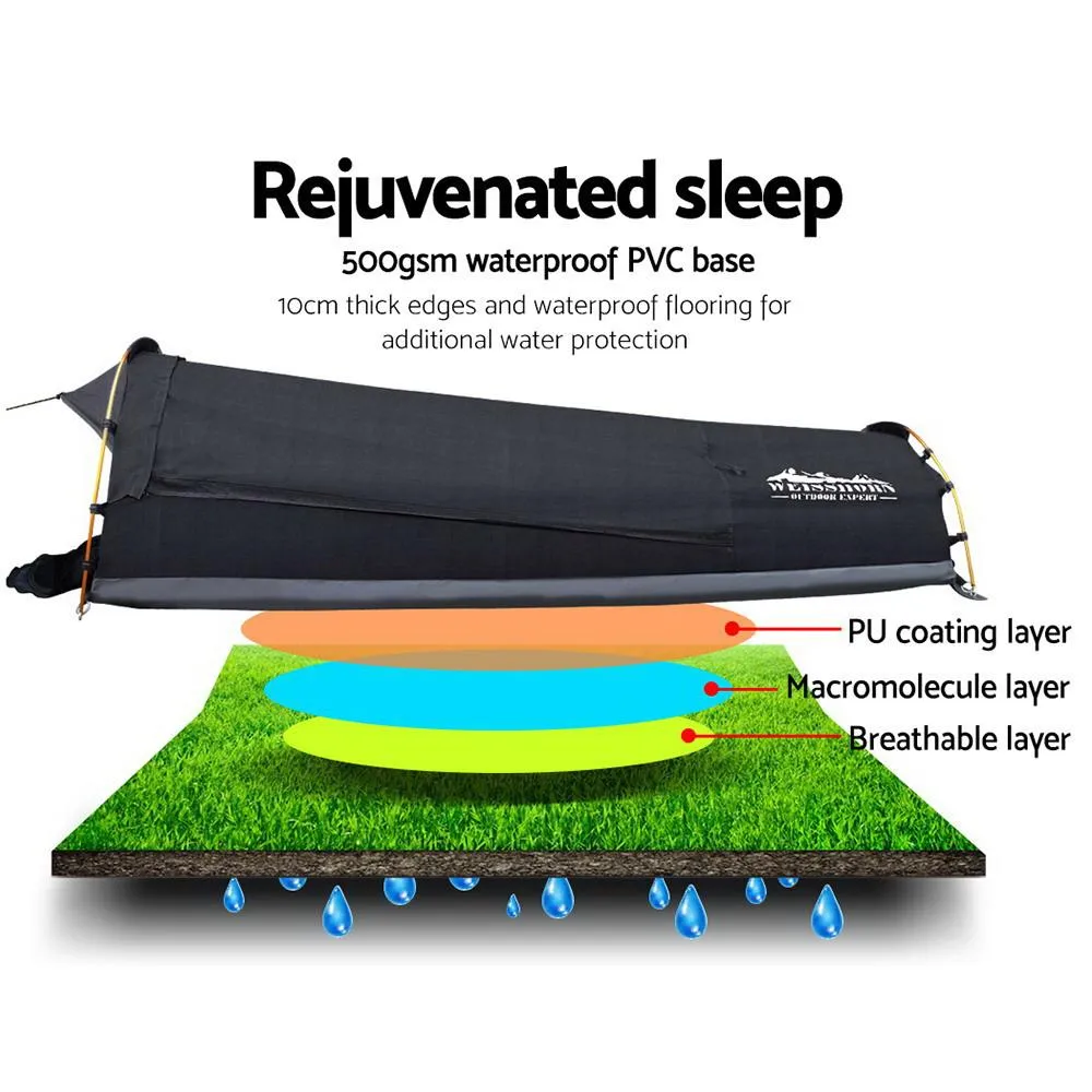 TrailVault Solo Swag Tent – Ripstop Canvas Shelter with Foam Mattress