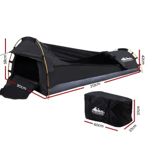 TrailVault Solo Swag Tent – Ripstop Canvas Shelter with Foam Mattress