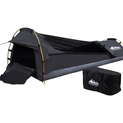 TrailVault Solo Swag Tent – Ripstop Canvas Shelter with Foam Mattress