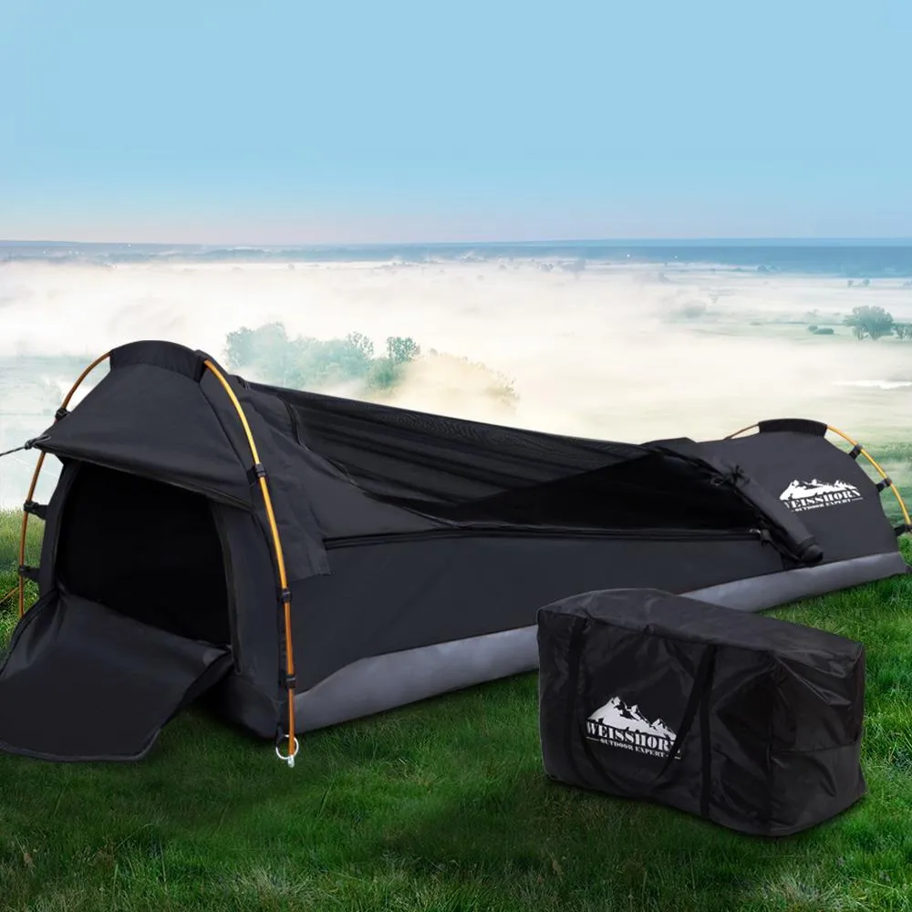 TrailVault Solo Swag Tent – Ripstop Canvas Shelter with Foam Mattress