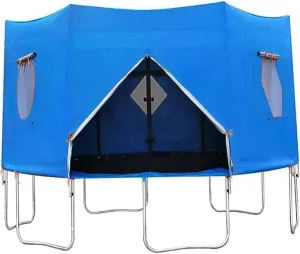 Trampoline Cover, 12ft Waterproof Oxford Cloth Trampoline Tent with Window and Skylight, Canopy with Zipper and Strap Fit for 8 Straight Pole, Canopy