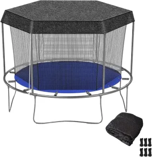Trampoline Shade Cover - Round Sun Shade Cover for 6ft, 8ft, 10ft, 12ft, 14ft Trampolines, Anti-UV and Weatherproof for Outdoor Play (Black 14 foot)
