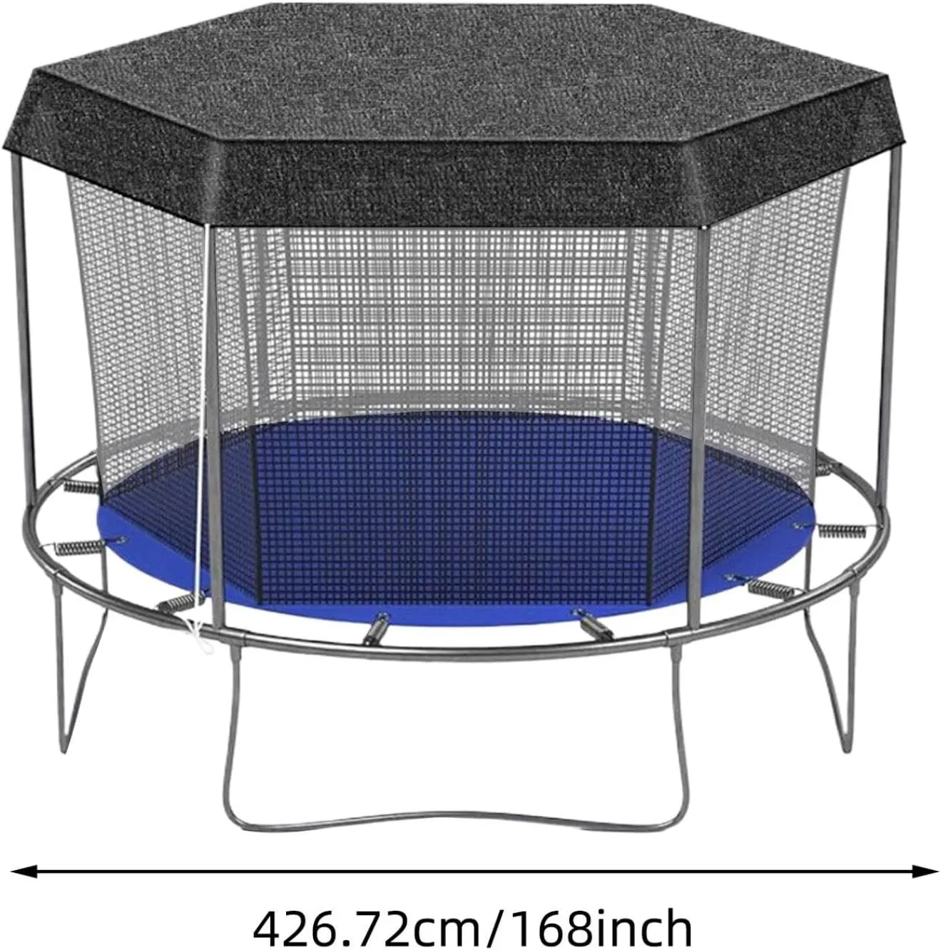 Trampoline Shade Cover - Round Sun Shade Cover for 6ft, 8ft, 10ft, 12ft, 14ft Trampolines, Anti-UV and Weatherproof for Outdoor Play (Black 14 foot)