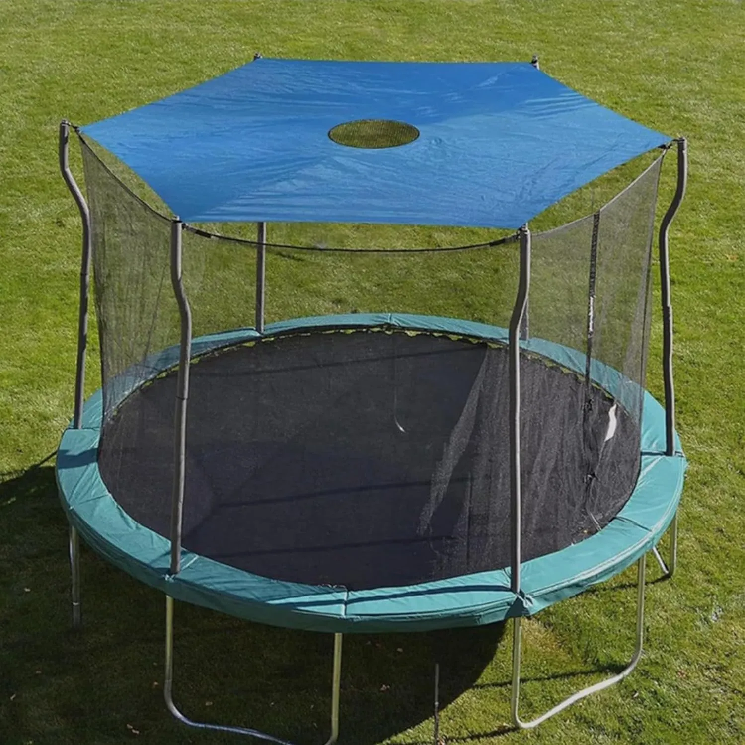 Trampoline Sunshade, Trampoline Shade Cover Sunproof, Trampoline Tent Cover, Water Resistant Uv Protection, Easy to Install,14ft 8 Poles