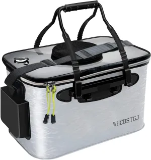 Transparent Lid Fishing Bucket, Portable Foldable Bait Bucket with Aeration Hole, Live Fish Storage. 6 gallons