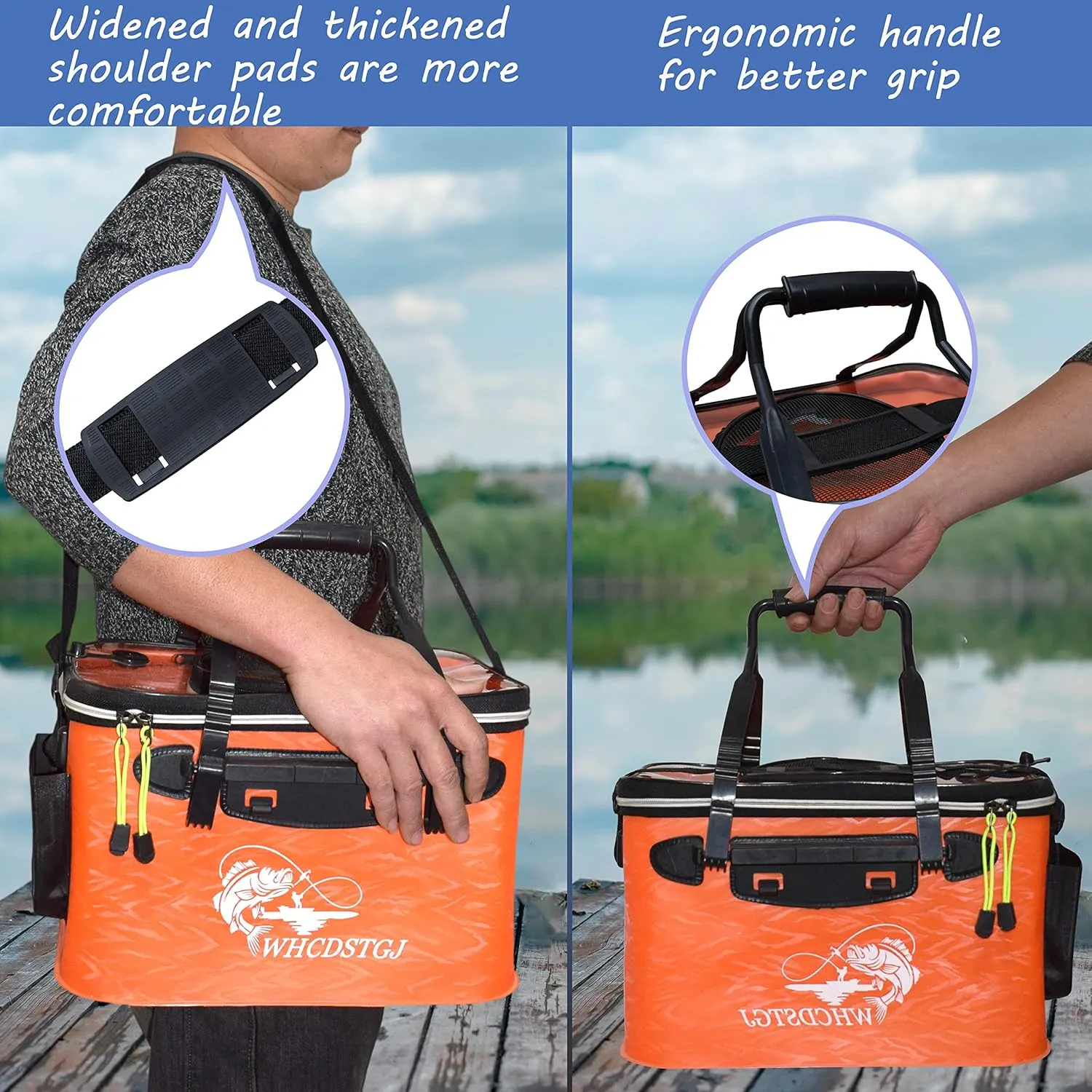 Transparent Top Cover Fishing Bucket, Foldable Fish Bait Bucket, Multifunctional Minnow Bucket, Live Fish Container, Fish Protection Bucket, Outdoor Camping Fishing Bag.