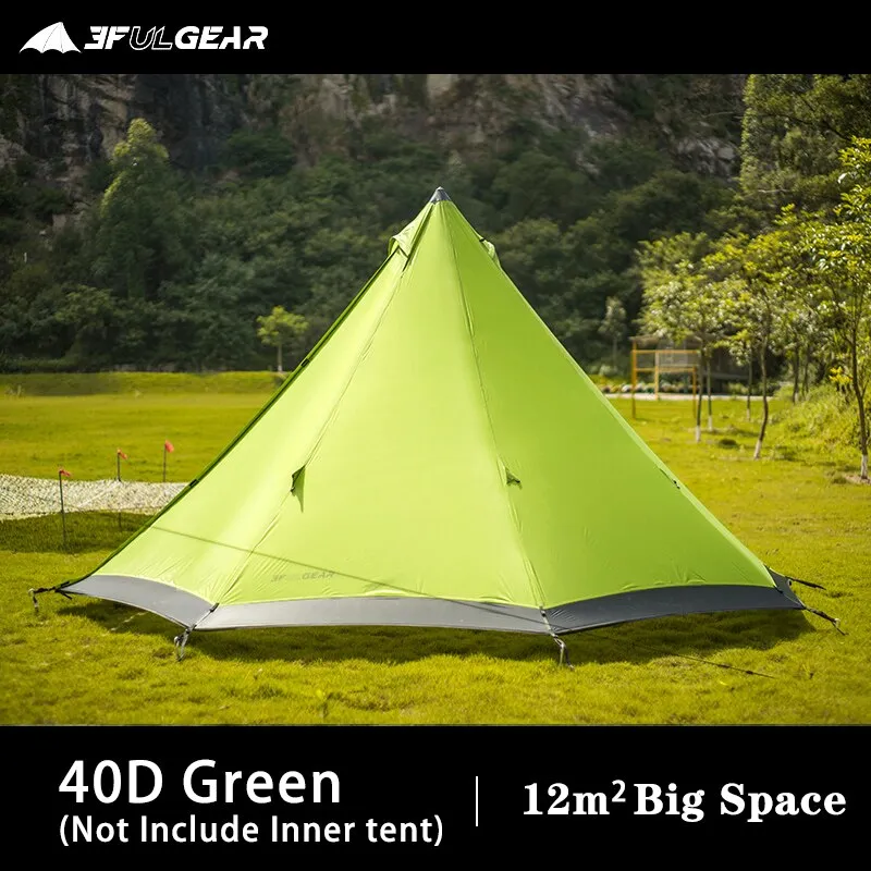 Tribe Pyramid Tipi Tent 4-6 person Large Windproof Family Tent Waterproof Glamping Tents