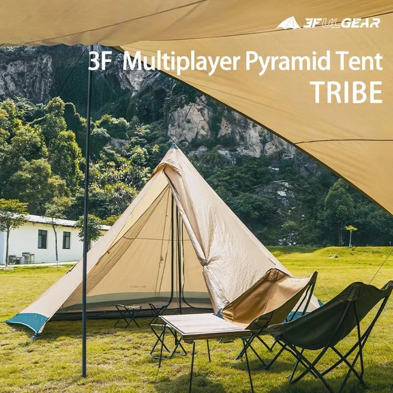 Tribe Pyramid Tipi Tent 4-6 person Large Windproof Family Tent Waterproof Glamping Tents