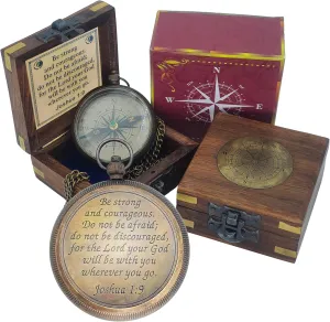 Trust in The Lord -Proverbs 3: 5-6 Quote Engraved Compass | Camping Compass Inspirational Christian Religious Gifts Men Women Catholic 2023 Graduation Gift Boys Girls