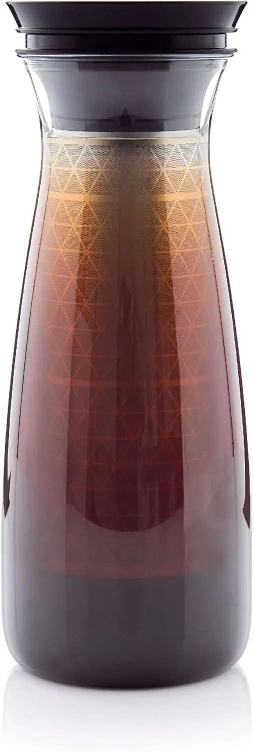 TUPPERWARE Brand Cold Brew Carafe - Coffee & Tea Container with Cover - Includes Brewing Mesh - Easy to Clean & Drain - BPA Free