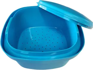 Tupperware Multi Server - Microwave Steamer, Veggie Cooker 3 Piece Blue 3 Qt.