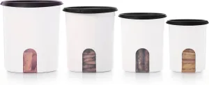 Tupperware One Touch Reminder Canisters 4 Canister Food Storage Set, Dishwasher Safe and BPA Free, (4 Containers, 4 Lids)