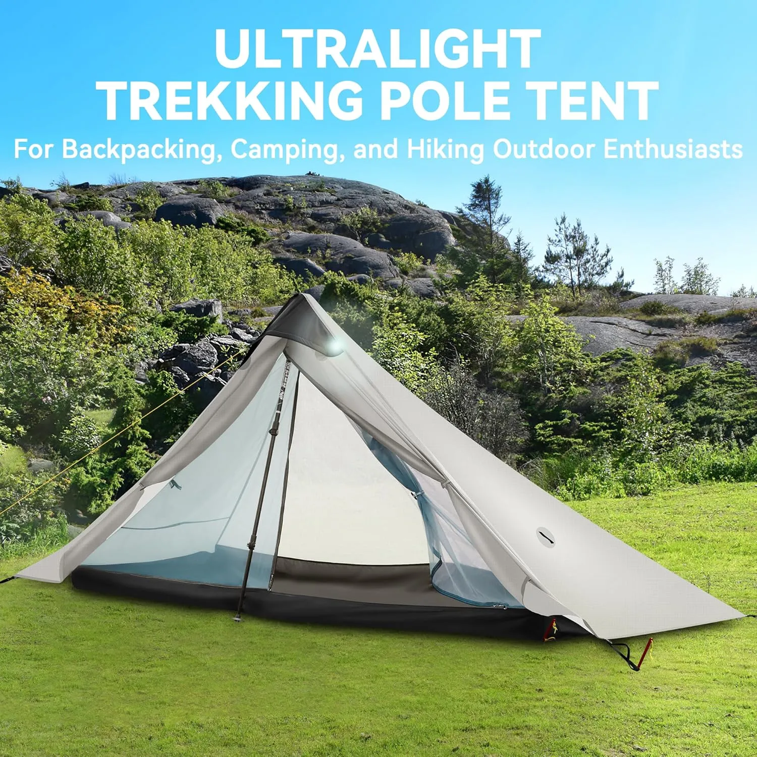 Ultralight Tent 3-Season Backpacking Tent 1 Person/2 Person Camping Tent, Outdoor Lightweight LanShan Camping Tent Shelter, Perfect for Camping, Trekking, Climbing, Hiking