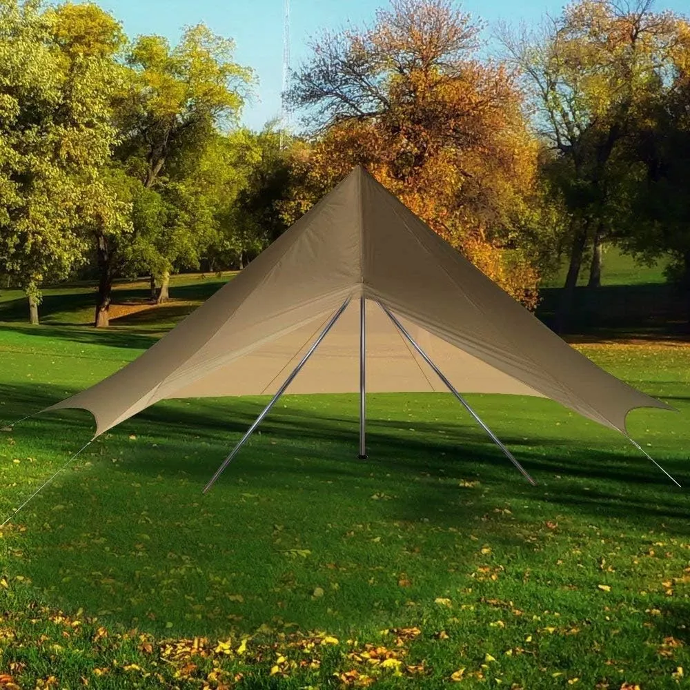 UNISTRENGH Waterproof Tent Tarp Cover Sunshade Heavy Duty Roof Shelter for 3M 4M 5M 6M 7M Bell Tent (Sunshade, for 5M/16.4ft Tent)