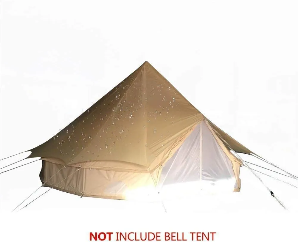 UNISTRENGH Waterproof Tent Tarp Cover Sunshade Heavy Duty Roof Shelter for 3M 4M 5M 6M 7M Bell Tent (Sunshade, for 5M/16.4ft Tent)