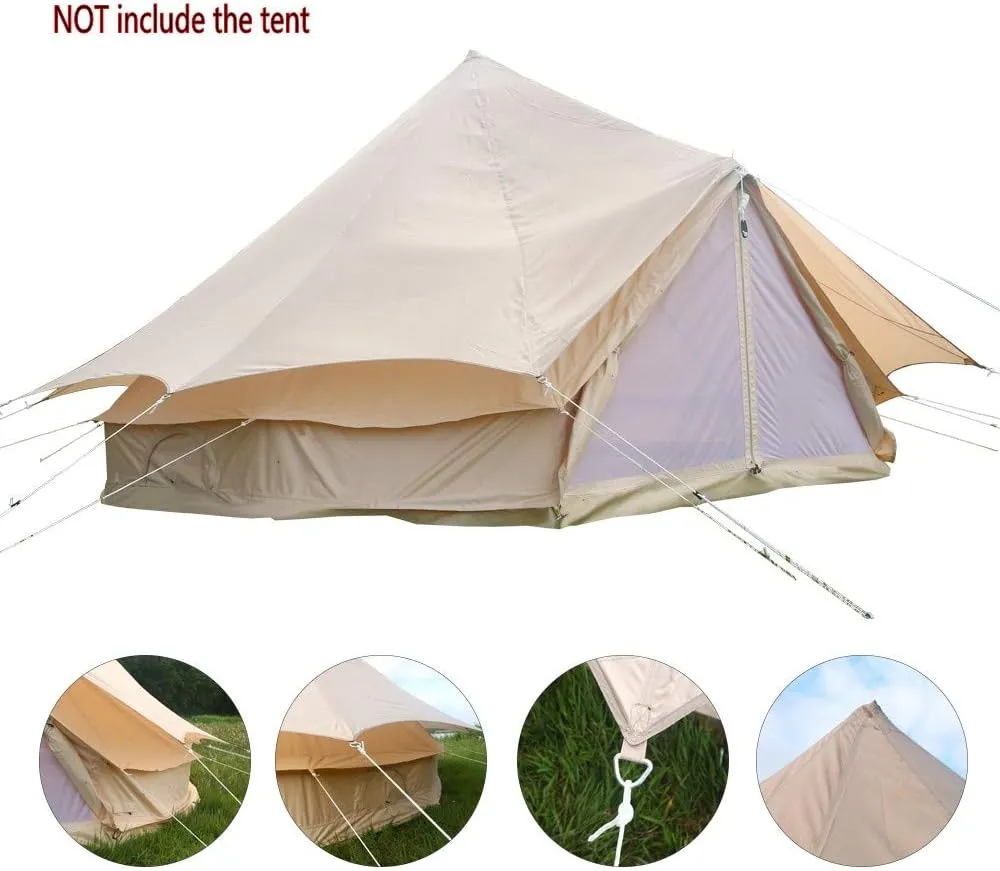 UNISTRENGH Waterproof Tent Tarp Cover Sunshade Heavy Duty Roof Shelter for 3M 4M 5M 6M 7M Bell Tent (Sunshade, for 5M/16.4ft Tent)