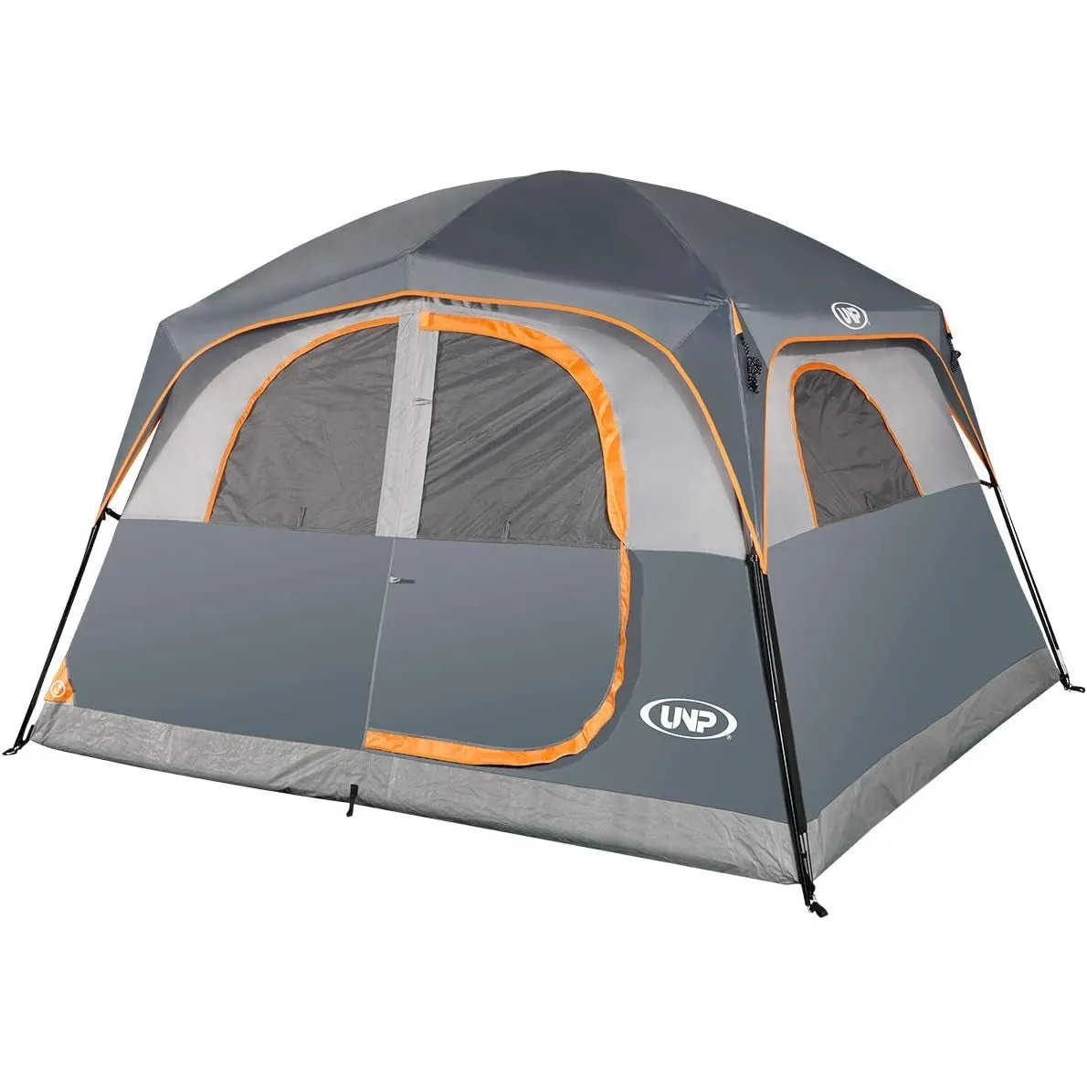 UNP Tents 6 Person Waterproof Windproof Easy Setup,Double Layer Family Camping Tent with 1 Mesh Door & 5 Large Mesh Windows -10'X9'X78in(H)