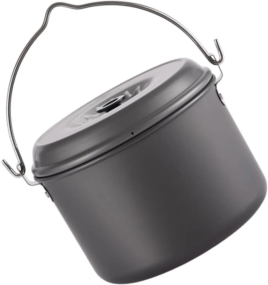 UPKOCH Picnic Pot Folding Handle 4-6 Person Camping Cookware Non-Slip Pan Fast Heat Conductivity