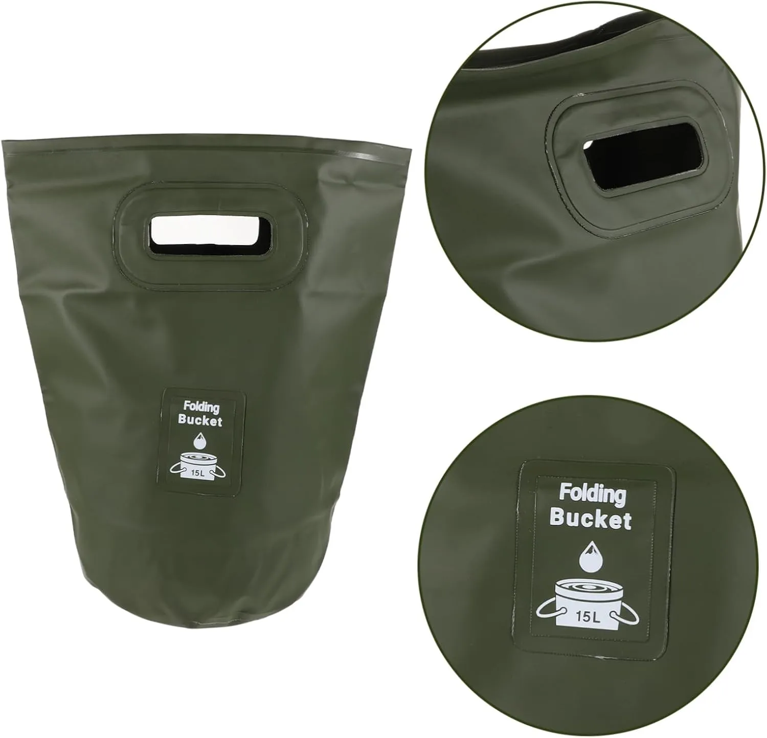 VANZACK Collapsible Camping Trash Bin 15l Outdoor Folding Bucket Versatile Water Container for Camping Bbq Beach